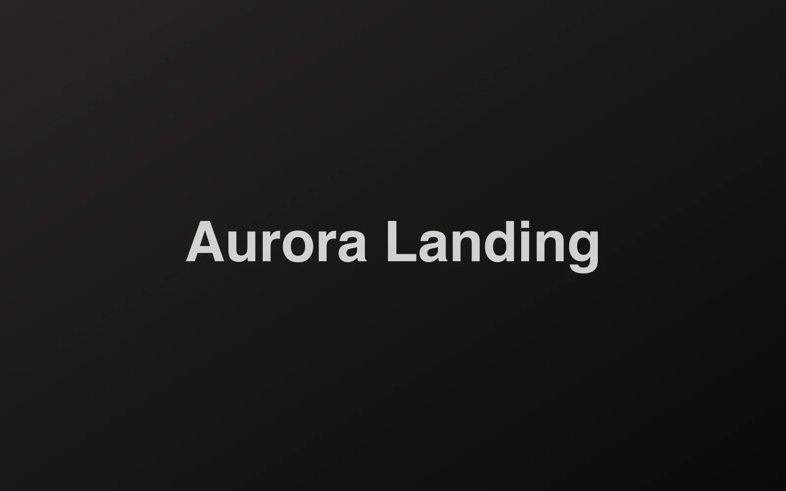 Aurora Landing full-page preview